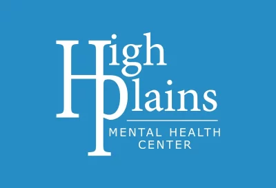 High Plains Mental Health Center logo over a blue background