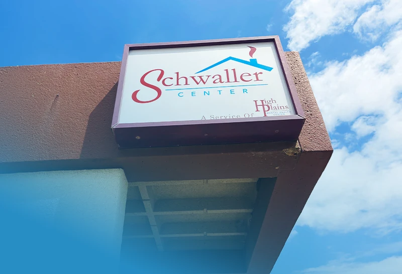 Schwaller Building sign with Schwaller Center logo